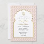 Élégant mariage indien avec Invitation rose Ganesh (Devant)