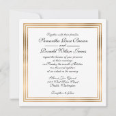 Élégant mariage Invitation avec bordure en feuille (Devant)