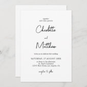 Élégant Mariage Invitation Détails sur le dos (Devant / Derrière)
