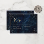 Elégant mariage Invitation nuit étoile Rsvp Card (Devant/Arrière en situation)