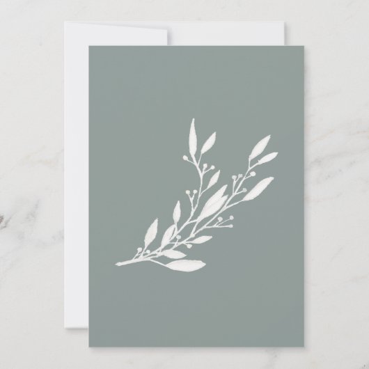 Élégant mariage Invitation Sage Floral Wreath (Dos)