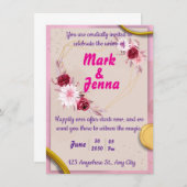 Elégant Mariage Invitation Thème Floral (Devant / Derrière)