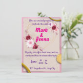 Elégant Mariage Invitation Thème Floral (Debout devant)