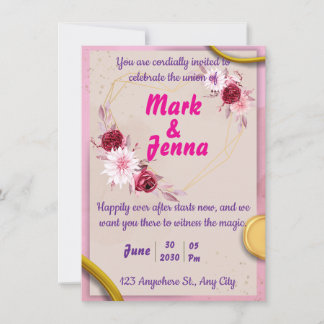 Elégant Mariage Invitation Thème Floral