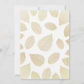 Elégant Mariage Invitations Gold Look Fall Leaves (Dos)