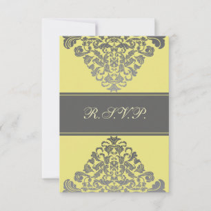 élégant "mariage jaune RSVP Standard 3,5 x 5