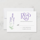 Elégant mariage Lavender RSVP (Devant)