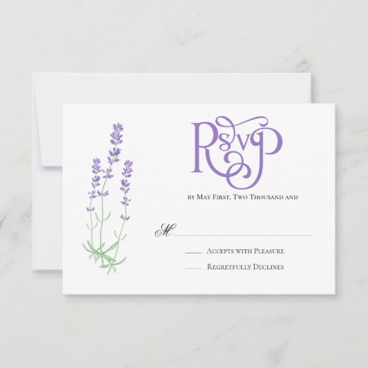 Elégant mariage Lavender RSVP (Devant)
