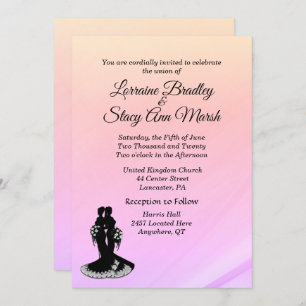 Elégant Mariage lesbien Pinks Invitation
