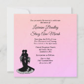 Elégant Mariage lesbien Pinks Invitation (Devant)