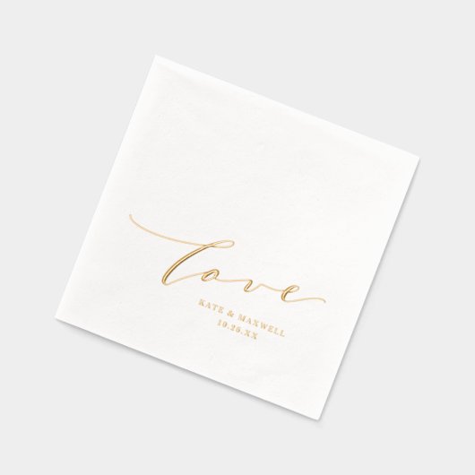 Élégant Mariage Love Script Noms et Mariage Date (Gauche)