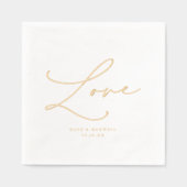 Élégant Mariage Love Script Noms et Mariage Date (Recto)