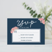 Elégant mariage marine rose de minuit RSVP (Debout devant)