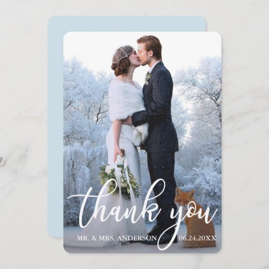 Elégant mariage Merci mariée Groom Photo BR (Devant / Derrière)