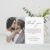 Elégant mariage Merci Photo Invitation (Debout devant)