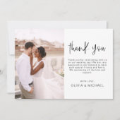 Elégant mariage Merci Photo Invitation (Devant)