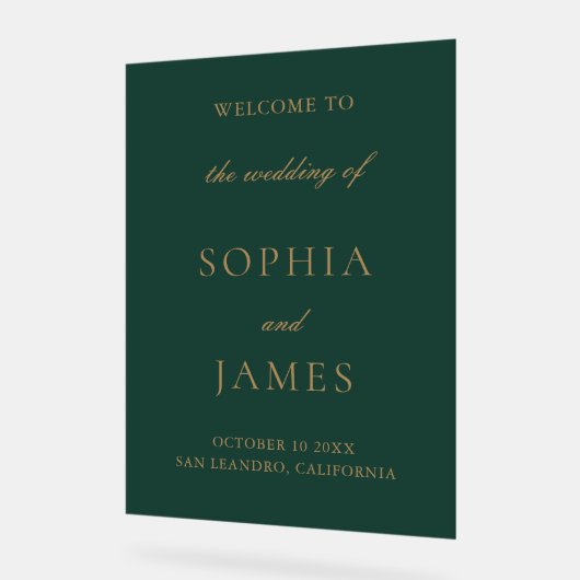 Élégant Mariage minimaliste Emerald Green Gold (Angle)