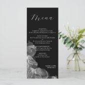 Elégant Mariage Minimaliste Noir Et Blanc Menu (Debout devant)