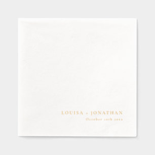 Élégant Mariage Minimaliste Personnalisé Or Blanc 