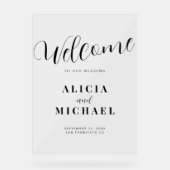 Elégant mariage moderne accueil acrylique signe (Recto)