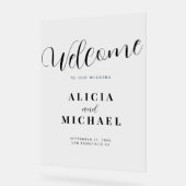 Elégant mariage moderne accueil acrylique signe (Angle)