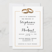 Elégant Mariage moderne Bands Invitation (Devant)