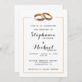 Elégant Mariage moderne Bands Invitation (Devant / Derrière)