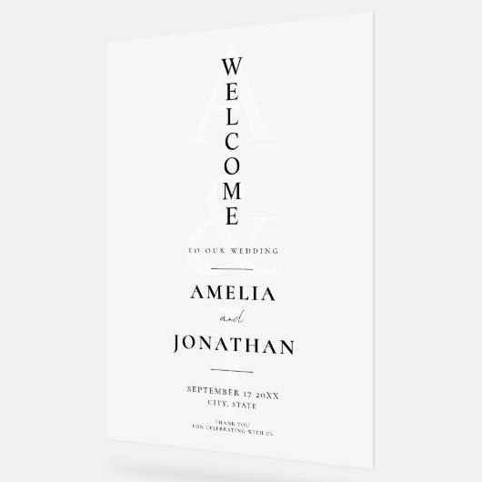 Elégant Mariage moderne Bienvenue (Angle)