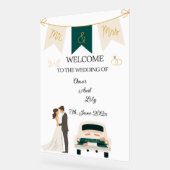Élégant Mariage Moderne Bienvenue signe acrylique. (Angle)