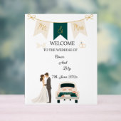 Élégant Mariage Moderne Bienvenue signe acrylique. (Neutre)