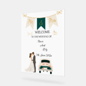 Élégant Mariage Moderne Bienvenue signe acrylique. (Angle)