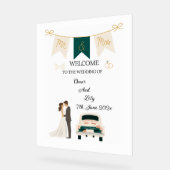 Élégant Mariage Moderne Bienvenue signe acrylique. (Angle)