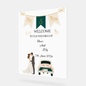 Élégant Mariage Moderne Bienvenue signe acrylique. (Angle)
