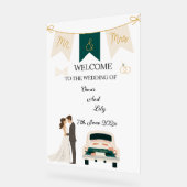 Élégant Mariage Moderne Bienvenue signe acrylique. (Angle)