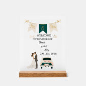 Élégant Mariage Moderne Bienvenue signe acrylique. (Recto)