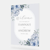 Élégant Mariage moderne bleu bleu foncé (Angle)