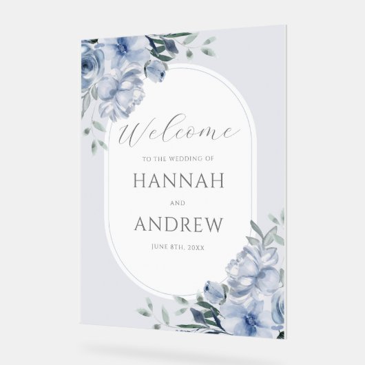 Élégant Mariage moderne bleu bleu foncé (Angle)