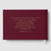 Élégant Mariage moderne Bourgogne et Or (Verso)