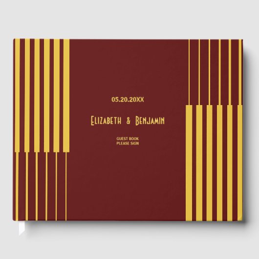 Élégant Mariage moderne Gold Script rouge (Recto)