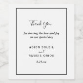 Élégant Mariage moderne Merci Étiquette à vin (Étiquettes simples)