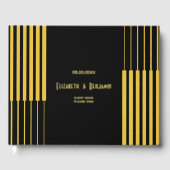 Élégant Mariage moderne Noir et Or (Recto)