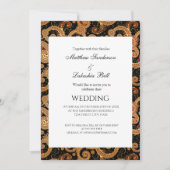 Elégant Mariage moderne Paisley White Invitation (Devant)