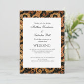 Elégant Mariage moderne Paisley White Invitation (Debout devant)
