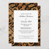 Elégant Mariage moderne Paisley White Invitation (Devant / Derrière)