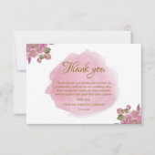 Élégant Mariage moderne rose floral Carte de remer (Devant)