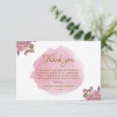 Élégant Mariage moderne rose floral Carte de remer (Debout devant)