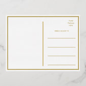 Elégant mariage moderne RSVP Gold Foil carte posta (Verso)