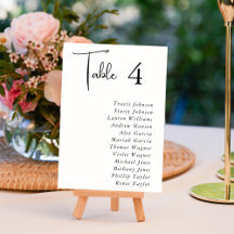 Élégant Mariage moderne Table assise Cartes de tab
