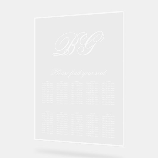 Élégant Mariage Monogramme blanc (Angle)