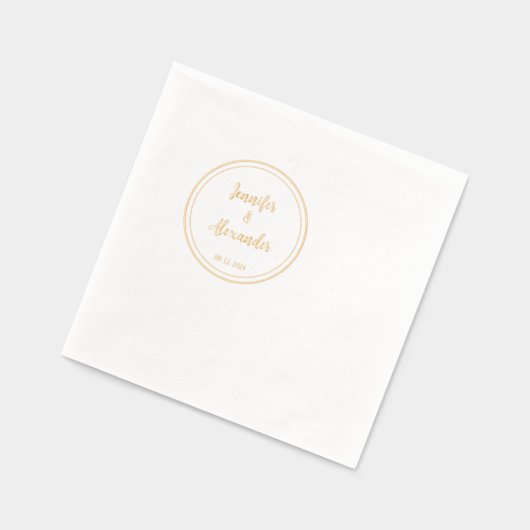 Élégant mariage monogrammé Foil empilé serviettes (Gauche)